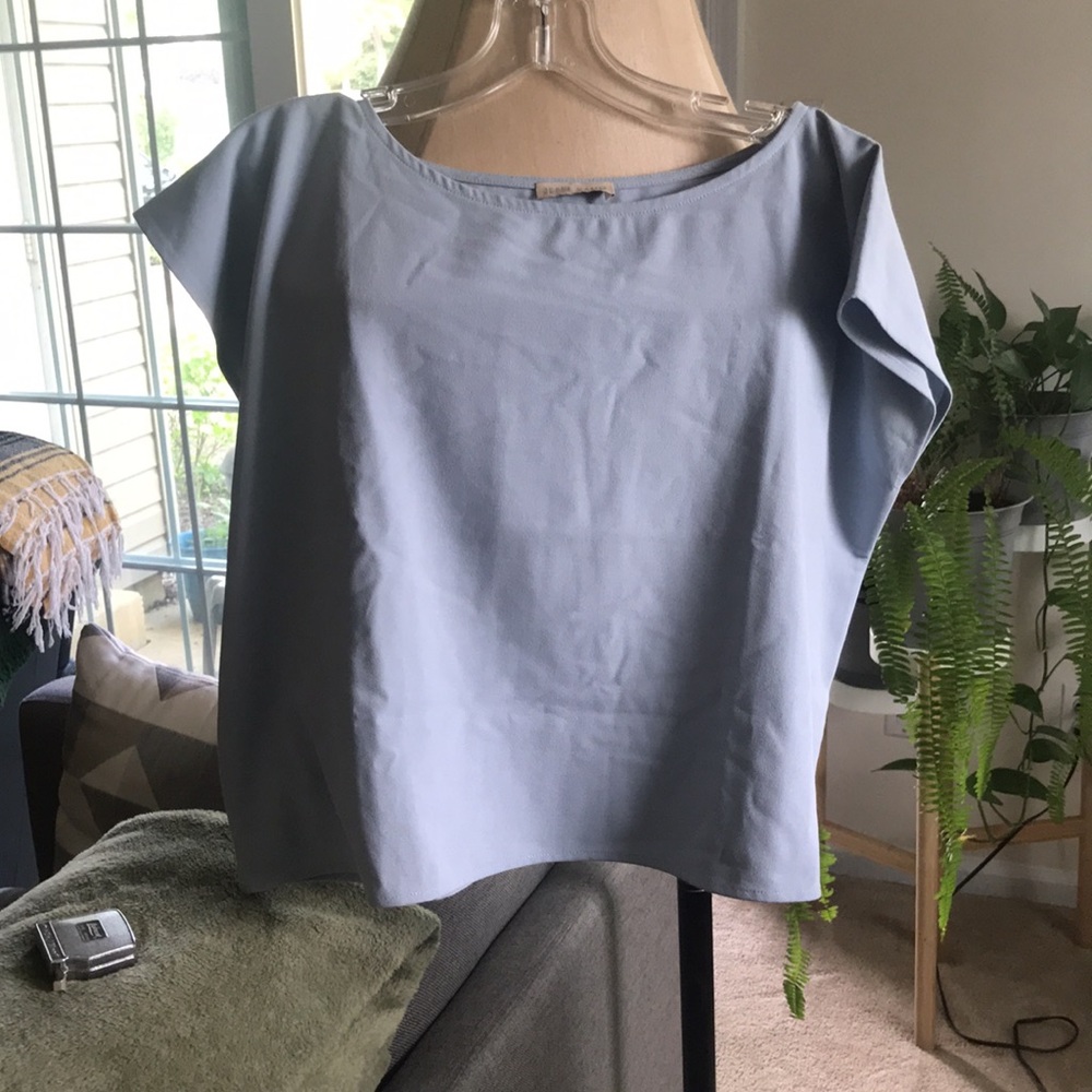Jesse Kamm Light Blue Boxy Cotton Top
